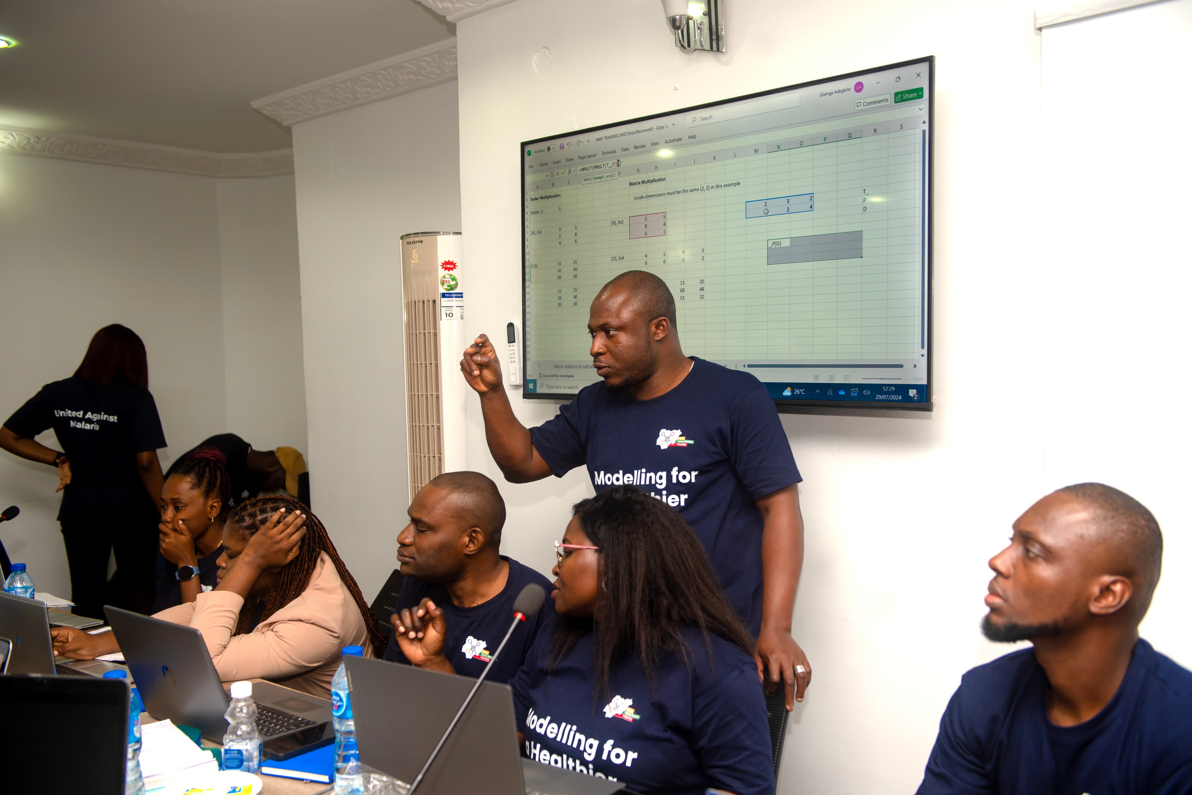 Team discussing policy